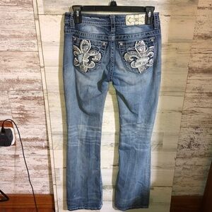 Miss me jeans standard boot cut size 25 white wash color distressed western jean